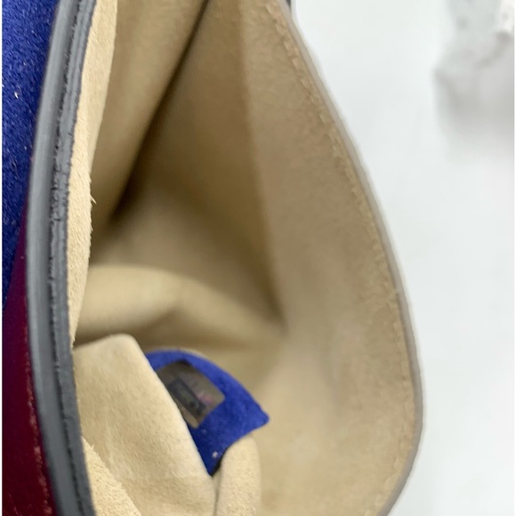 Auth Chloe Drew Mini Two Tone Leather Suede Navy Bordeaux Shoulder Bag - Picture 15 of 15